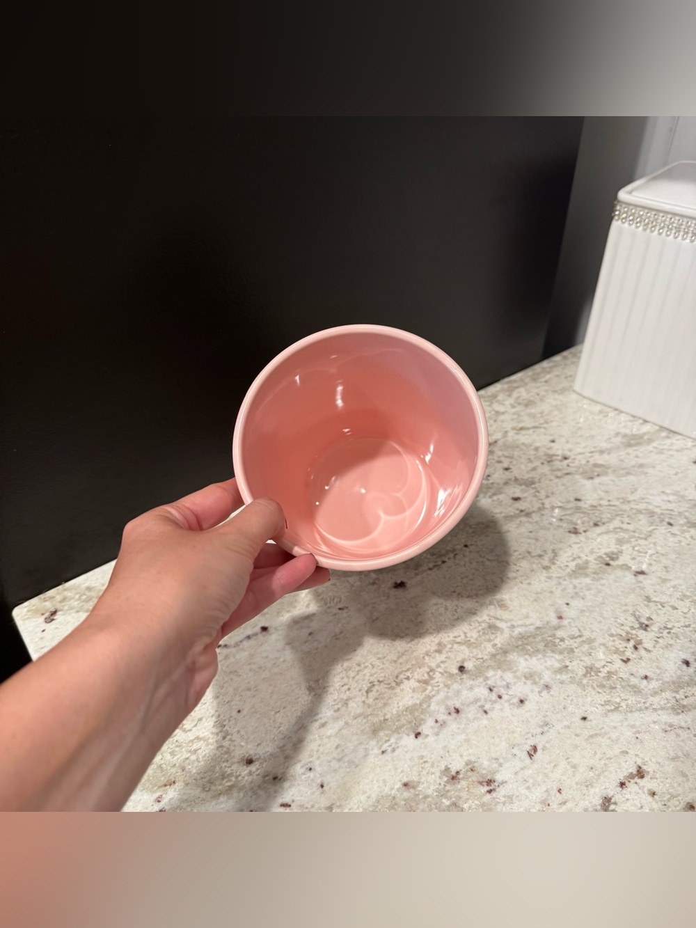 Pink Ceramic Planter with Leaf Pattern - Picture 2 of 2